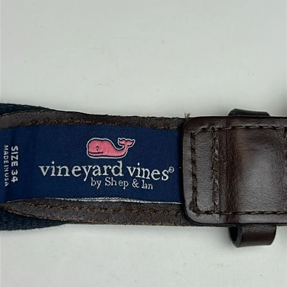 Vineyard Vines Men’s Anchor Down Solid Brass Buckle Belt Size 34